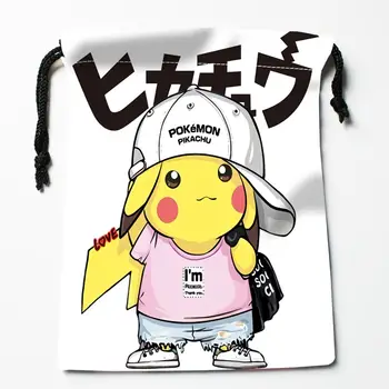 

Custom Hip hop Pikachu Drawstring Bags Printing Fashion Travel Storage Mini Pouch Swim Hiking Toy Bag Size 18x22cm#20200608-9