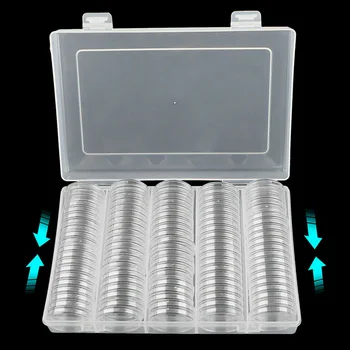 

30mm Clear Round Plastic Coin Capsule Box Holder 100pcs Coin Slabs Coin Storage Box DIN889