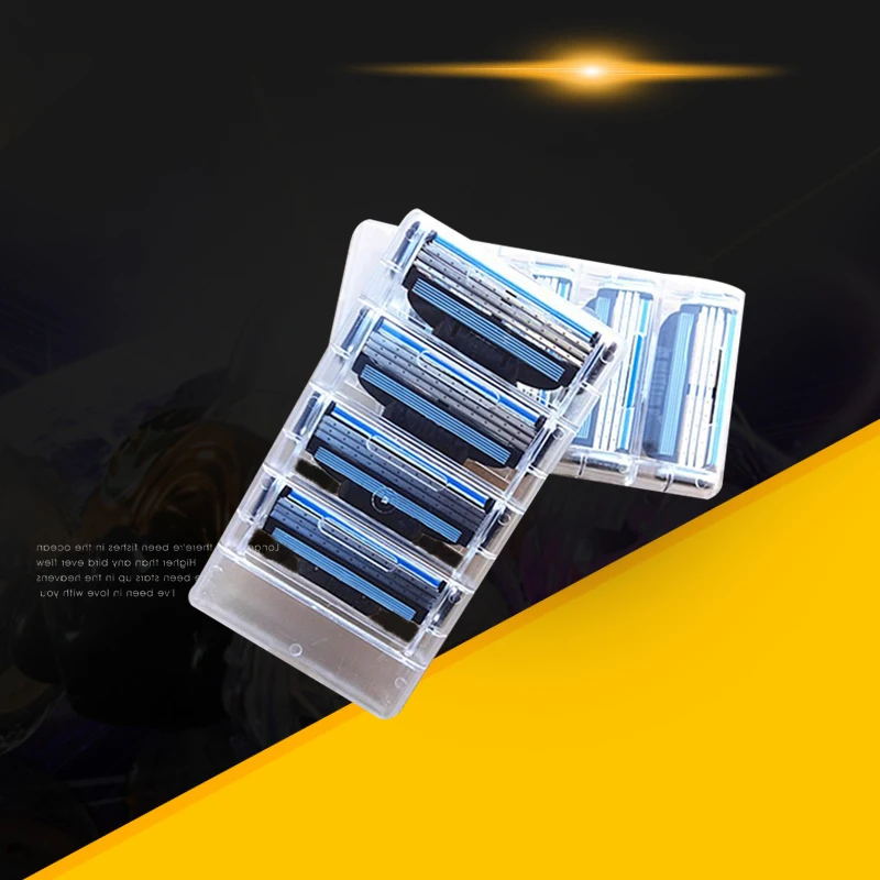 

4pcs/Lot Layer Razor Blades For Men New 3 Gile Mach Shaver Blade 3 Replace Head Beauty Beard Refills Cartridge Shaving Blades
