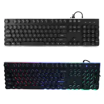 

104 Keys Keyboard Punk Usb Wired Gaming Keyboard Led Light Keyboard for Desktop Computer New