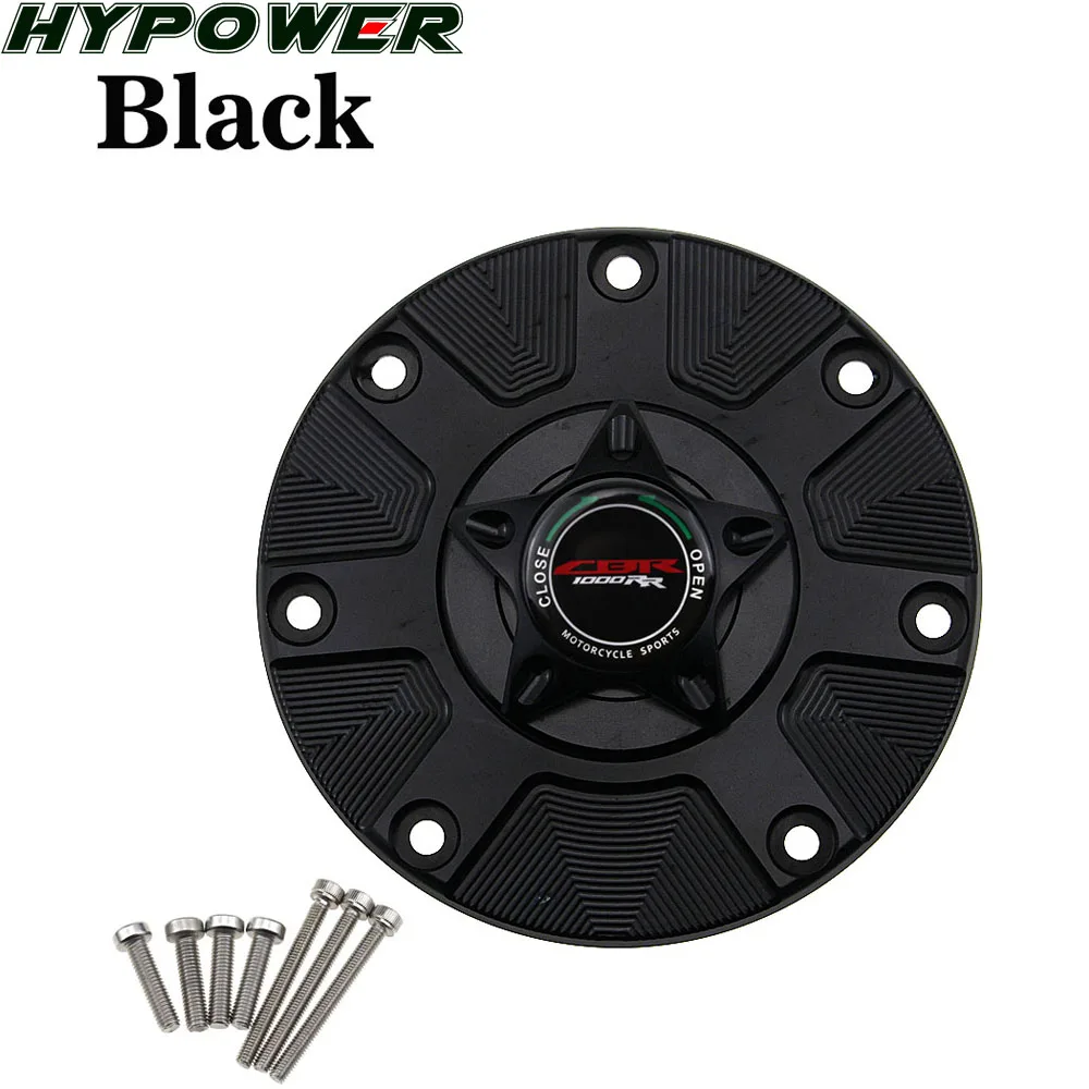 Black CNC алюминиевый мотоцикл Keyless Топливный бак газовая крышка Крышка для Honda CBR1000RR/Fireblade CBR 1000RR CBR1000 RR 2004 2005-2012 - Цвет: Black