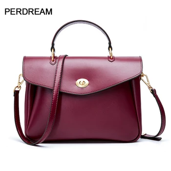 

Leather handbags spring and summer new temperament ladies handbag Korean fashion briefcase simple shoulder messenger bag