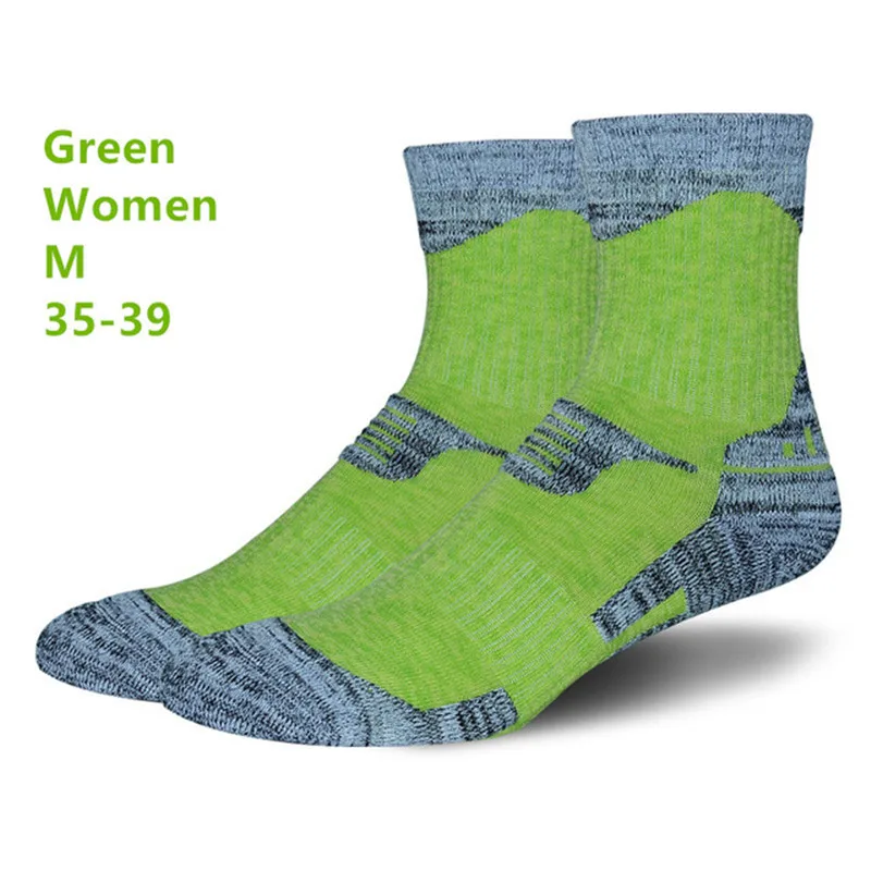 Women Green M 2 пар/лот, зимние теплые лыжные носки для мужчин и женщин, спортивные носки для сноубординга, термоноски для велоспорта, походов, походов - Цвет: Women Green M
