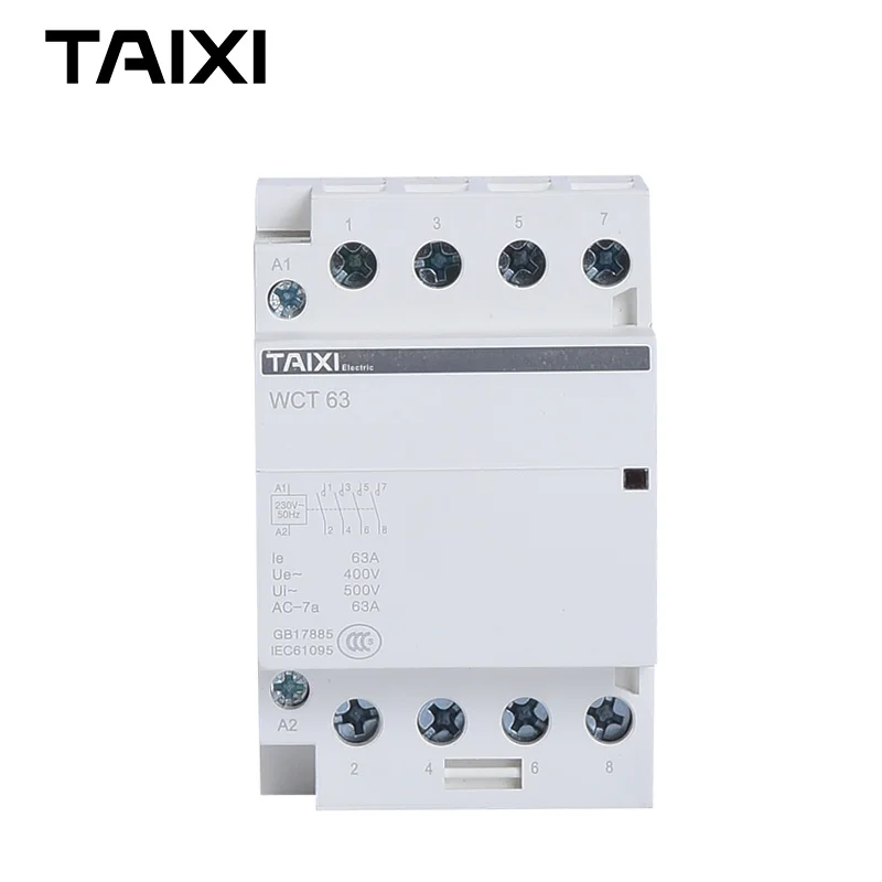 Контактор переменного тока WCT-63A din-рейку-бытовой 1NO 1NC 2NO 2NC 4NO 4NC 220V 230V 240V 250V контроллер двигателя