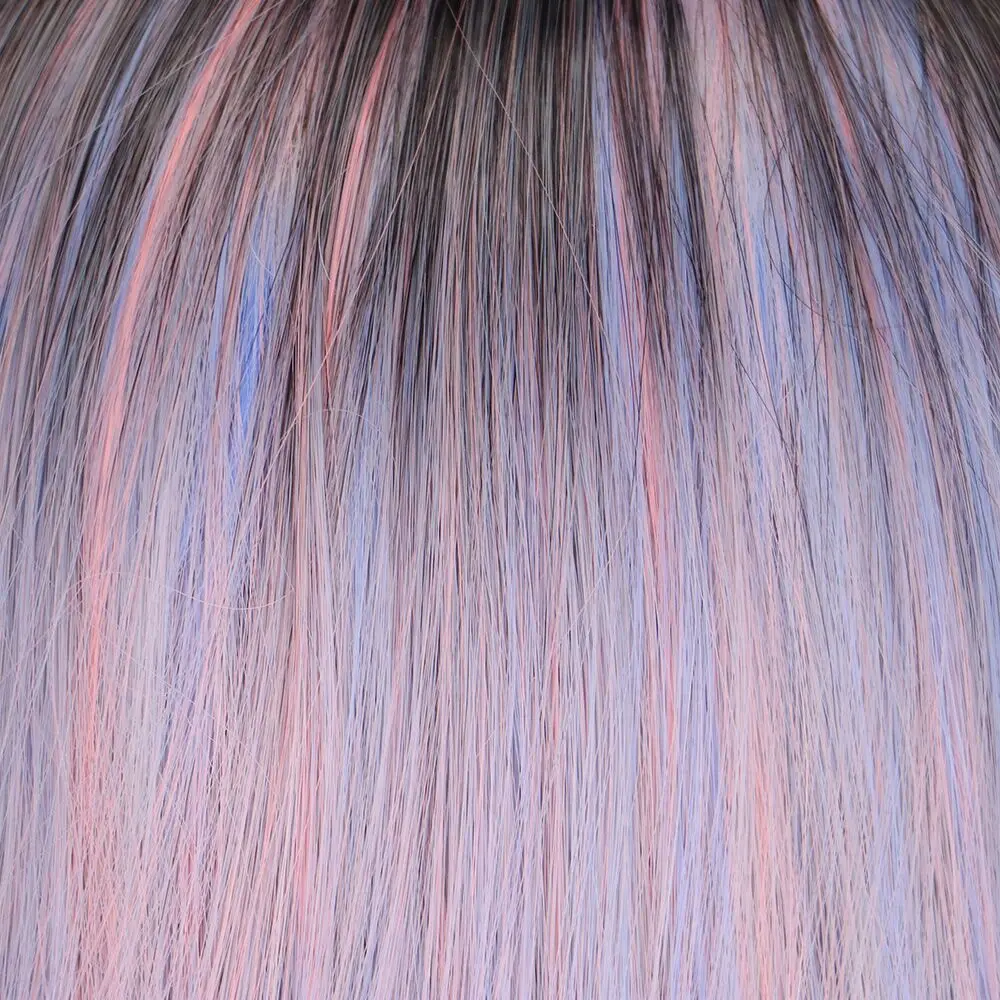 QQXCAIW Средний длинный натуральный волнистый парик для женщин Радужный Фиолетовый Синий Розовый Омбре волосы термостойкие синтетические волосы парики Косплей Вечерние