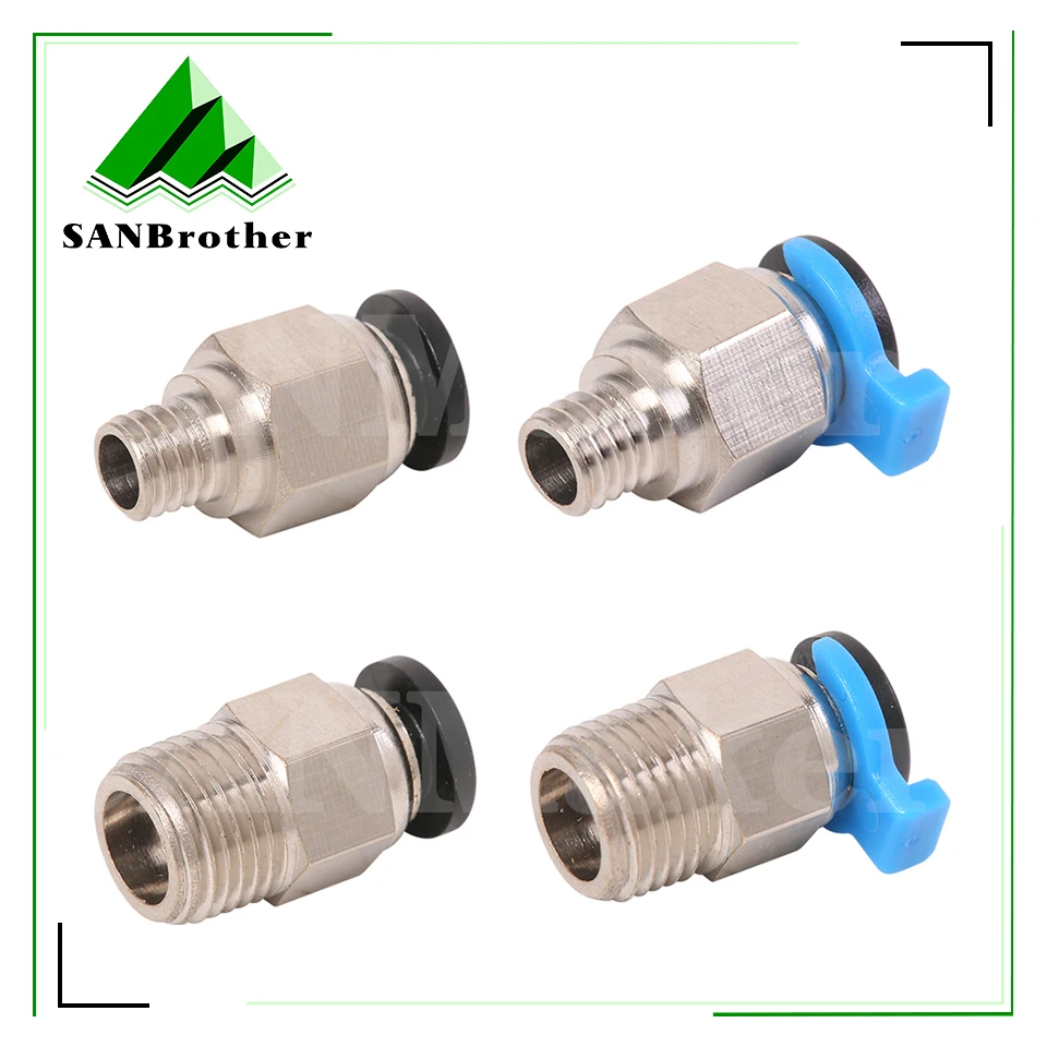 Pneumatic Connectors Extruder V6 V5 J-head Hotend for OD 4mm PTFE Tube Quick Coupler j-head Fittings 3D Printer Parts