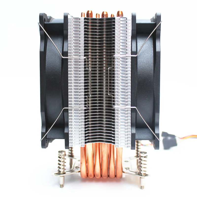  LANSHUO CPU Silent Dual Fan 6 Heat Pipe 3 Wire CPU Cooler Fan for Intel LGA 2011 Self-Contained Bac