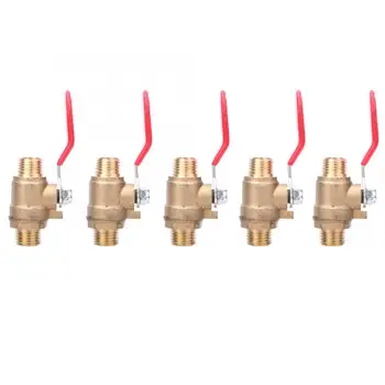 

5Pcs G1/4 Ball Valve Double Male Thread Thickened Brass Valve Air Compressor Accessory