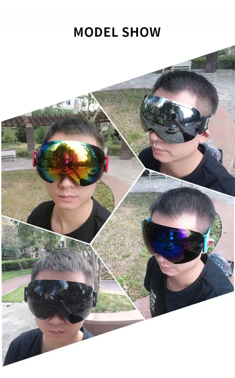 2020 ski goggles double layers UV Anti-fog Big Ski Mask Glasses Skiing Snow Mask Snowboard Goggles Men Women Ski Eyewear