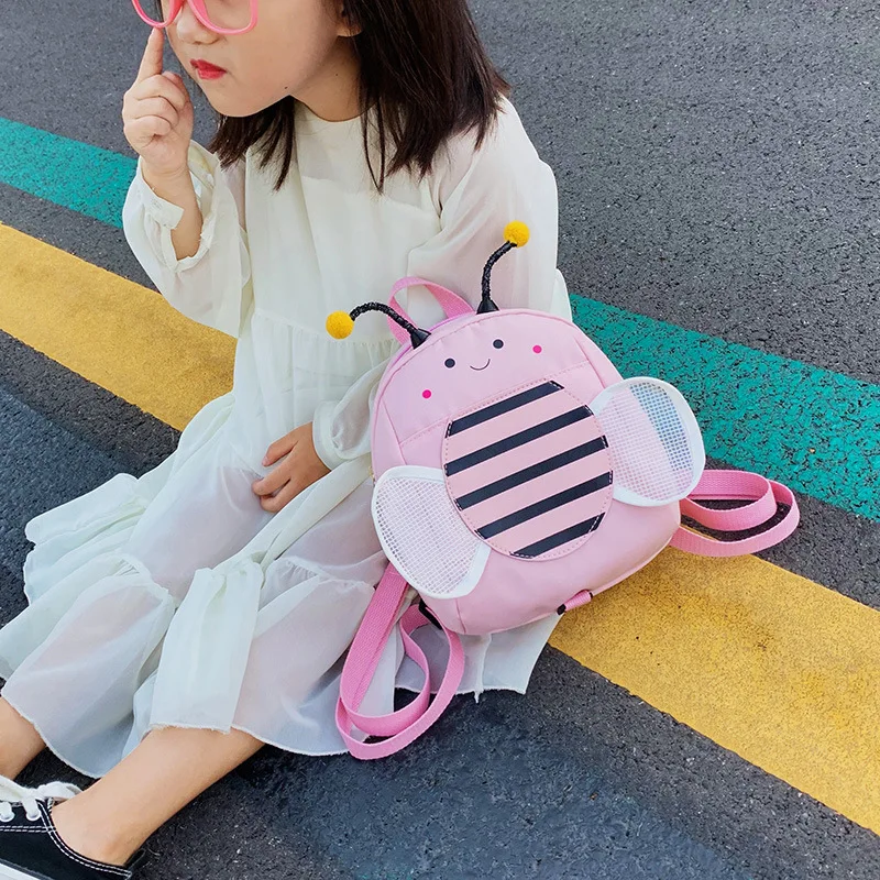 

2019 New Style Small Bee Girls Backpack Baby Nursing Travel Casual Backpack Children Anti Lost Bag