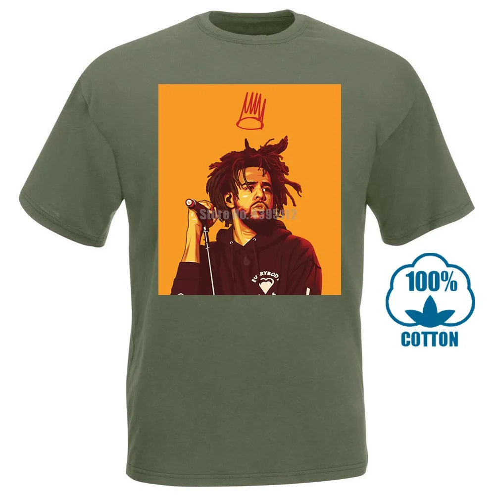 J Cole футболка Dreamville Festival Cole Word черная Хлопковая мужская S 6Xl - Цвет: Армейский зеленый