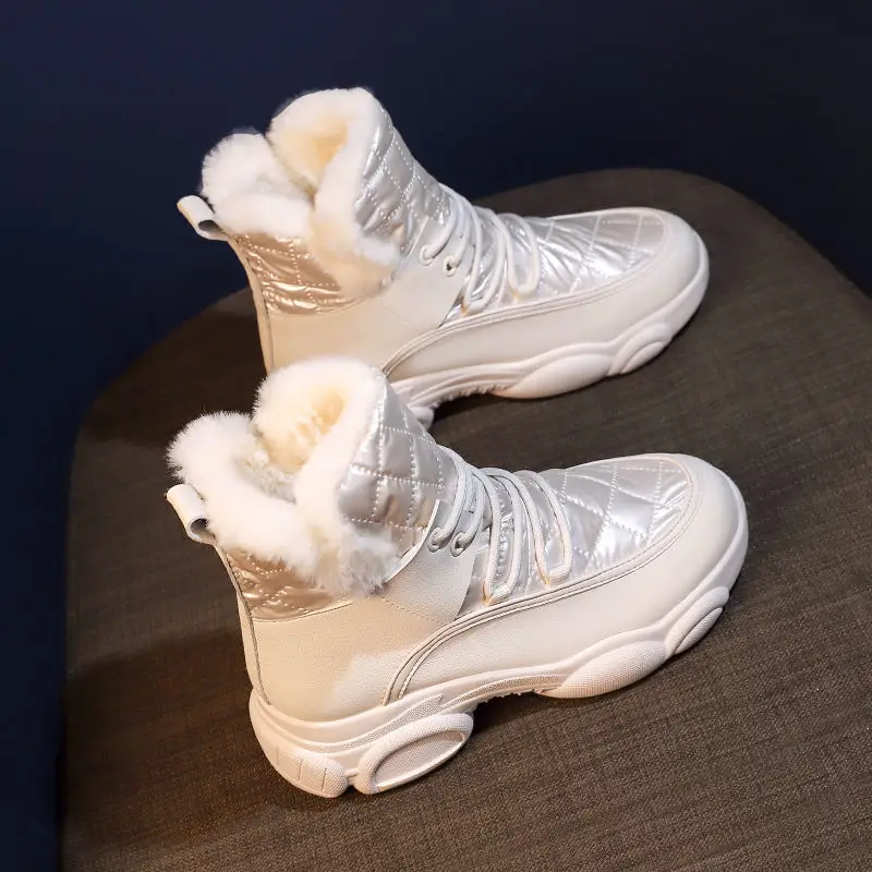 

2021 Autumn Winter New Plus Velvet Thick Cotton Shoes Women's Wild Winter Warm Cotton Boots Martin Short Boots Female Snow Boots