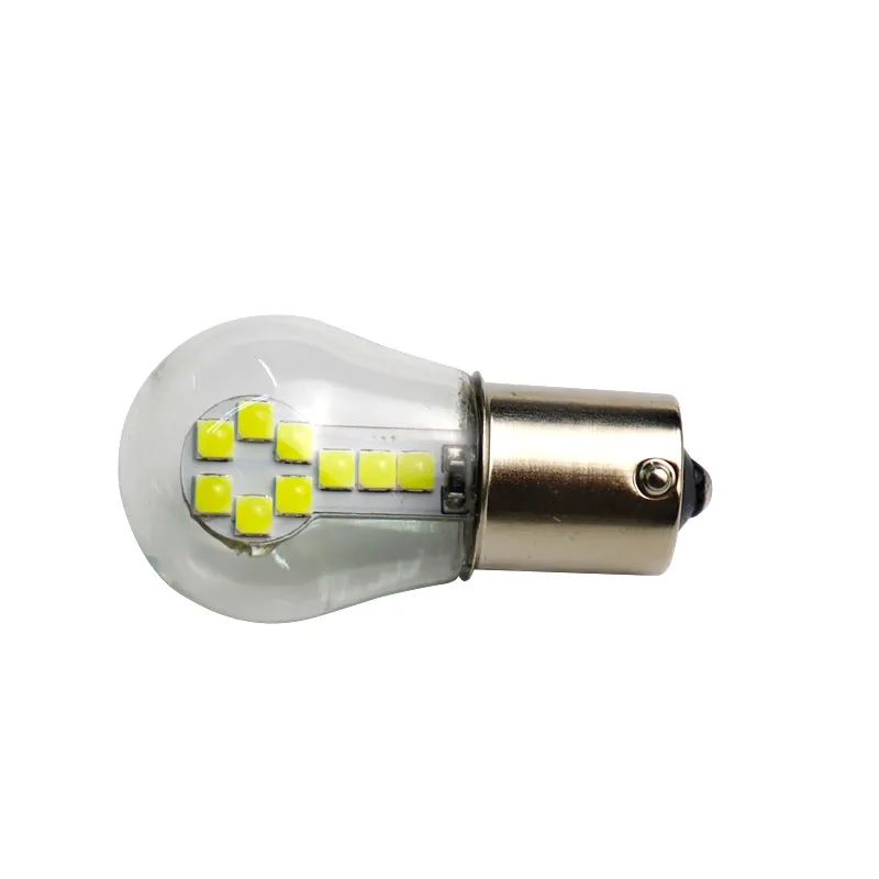 100X Стекло чехол 1156 ba15s 1157 bay15d bau15s py21w 18 smd 3030 led convext Авто Сигнал поворота, стоп-сигналы автомобиля СИД drl остановить лампы 12V