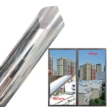 50 см x 600 см односторонняя зеркальная оконная пленка, отражающая солнце серебристого слоя, декор «здания»