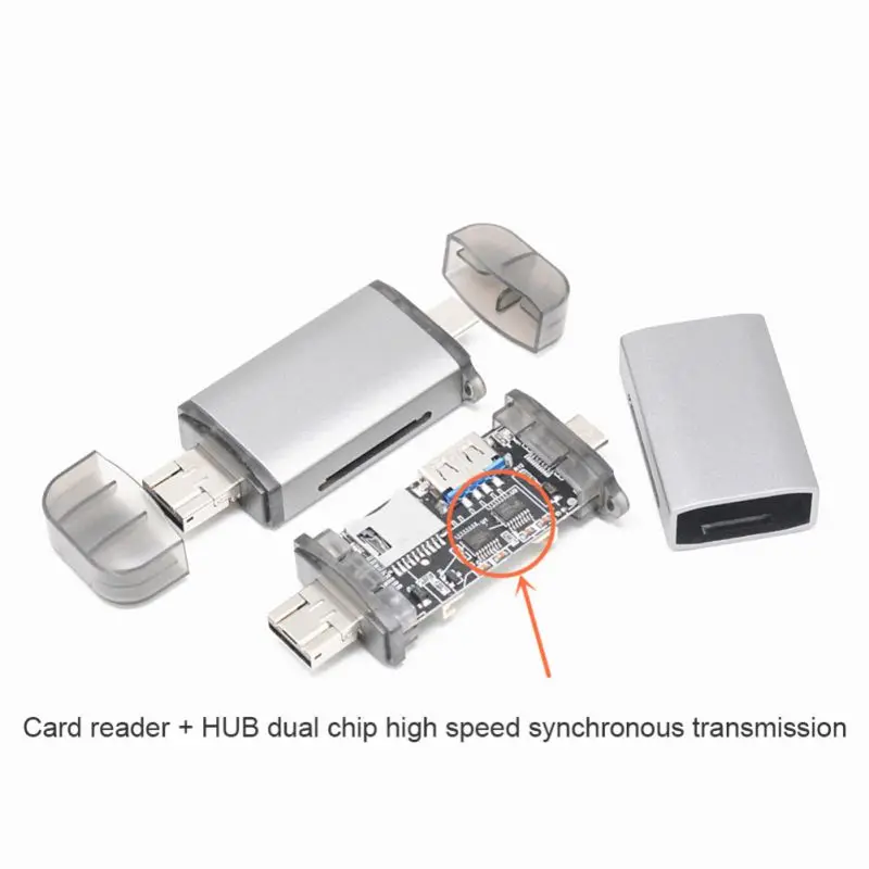 Universal 3 in 1 Card Reader Adapter USB Type-C to USB TF Secure Digital Memory Cards Accessories for Android Cellphone Computer