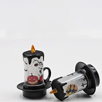 

Halloween Decoration LED Electronic Candle Lamp Adjustable Lighting Effect Halloween Pattern For Props Festival Decorations