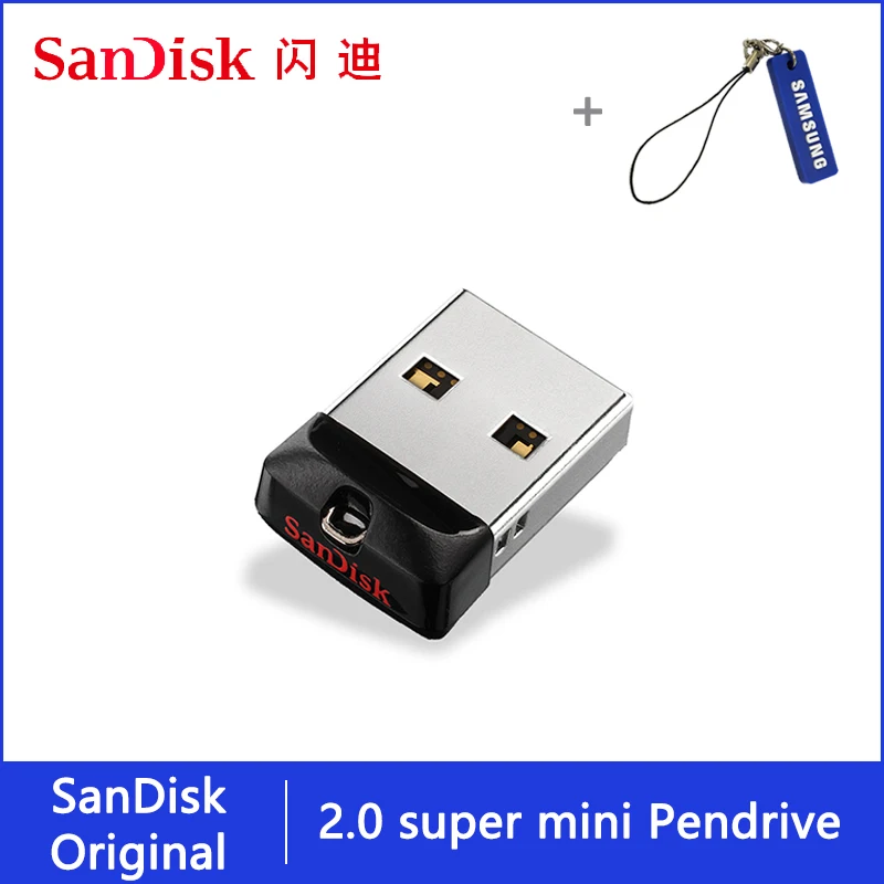 Original Sandisk Pendrive 64gb 32gb 16gb Mini USB Flash Drive 32 64 16 GB Pen 2.0 Stick Disk on Key Memory for Phone|USB