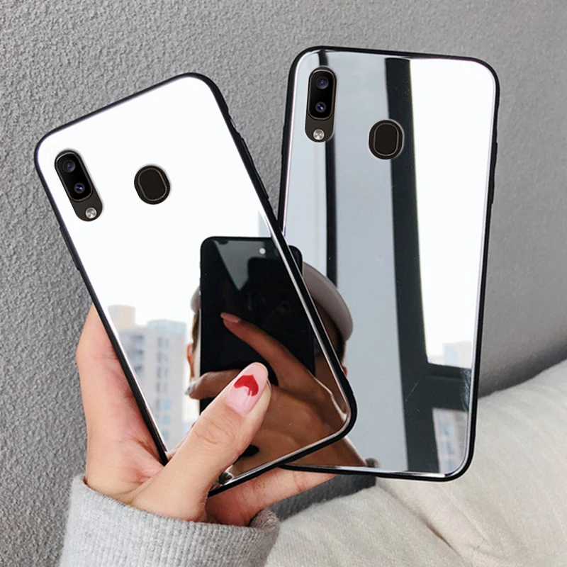Зеркальный чехол для девочек мягкий Samsung Galaxy A7 A6 A8 J8 J2 J4 J6 Plus 2018 A5 J3 J5 J7 Prime 2 A10 A20 A30 A40