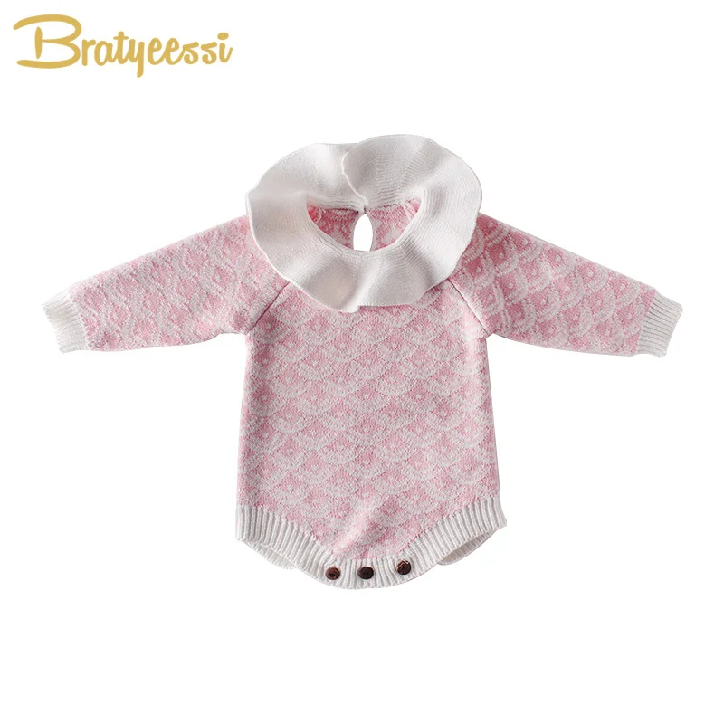 Новинка детские комбинезоны для девочек Хлопковый вязаный комбинезон маленьких