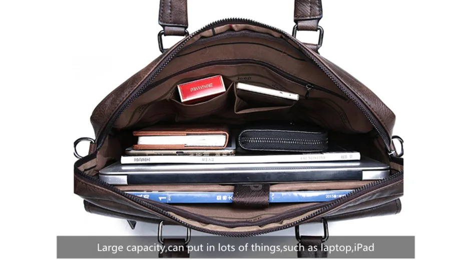 Мужской портфель, мужская сумка, высокое качество, бизнес кожа, на плечо, сумка-мессенджер, Офисная сумка, 14 дюймов, для ноутбука, Bolso Hombre, Sac Homme