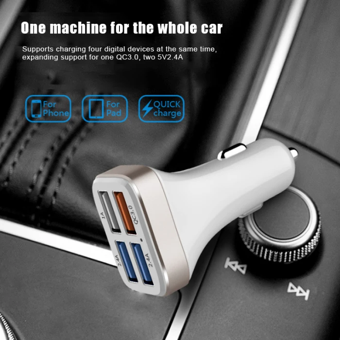Горячее автомобильное зарядное устройство Быстрая зарядка 4 usb порта для смартфонов автомобильные аксессуары BUS66