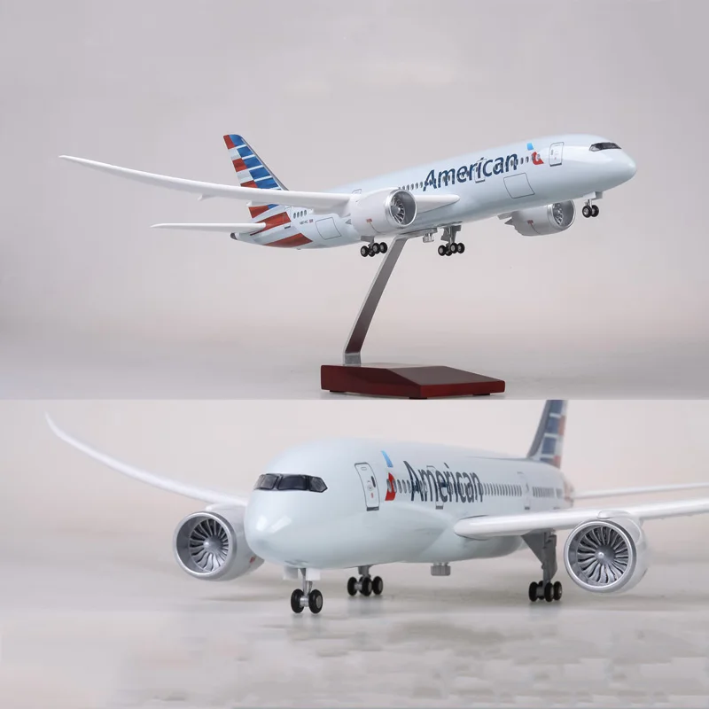 1/130 масштаб 43 см самолет Boeing B787 Dreamliner самолет американская авиакомпания Модель W светильник литой под давлением пластиковый полимерный самолет