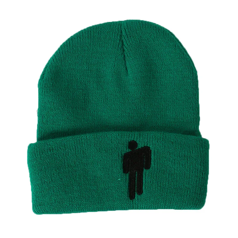 06C beanie Billie Eilish Beanie, 14 цветов, вязаная зимняя женская шапка, одноцветная, в стиле хип-хоп, Skullies, вязаная шапка для девочек, повседневные теплые шапки - Цвет: 06C beanie