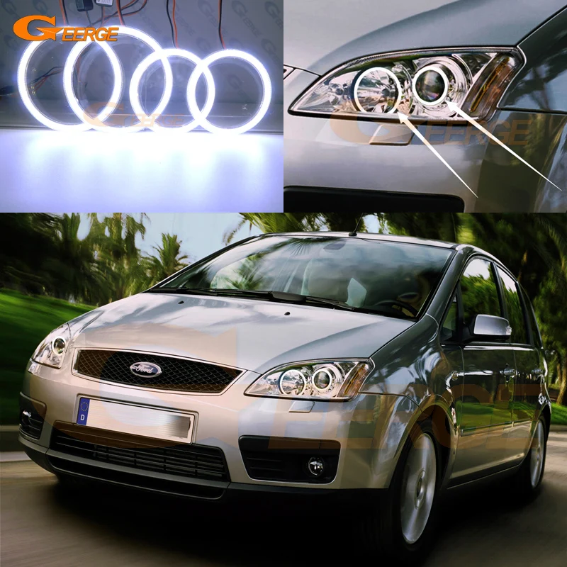 Для Ford Focus C Max 2003 2004 2005 2006 2007 2008 2009 2010 отличный ультра яркий COB led angel eyes halo ring