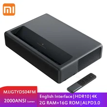 Лазерный проектор Xiaomi Mijia TV 4K 1S, 2000 ANSI-люмен, Проектор 150 дюймов для умного домашнего кинотеатра, Android TV, аудиопроектор HDR10 Dolby