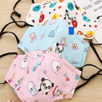 

Cartoon Kids Dust-Proof Face Mask Children Outdoor Cotton Valve Respirator Mouth Covers Replacement Filter Elements
