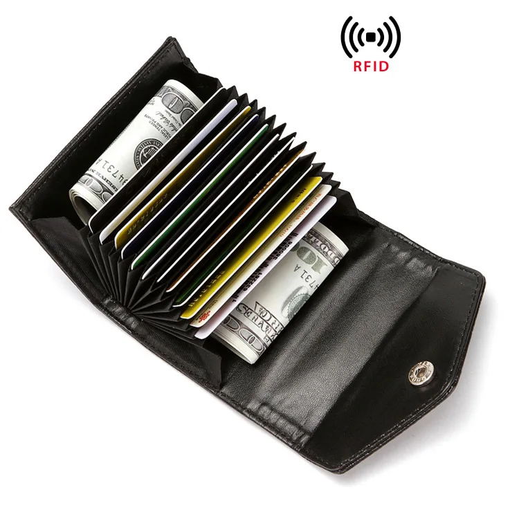 

RFID Card Bit More Women's Wallet Buckle Wallet Creative Embossed Leather PU Leather Card Bit More Wallet Card Holder