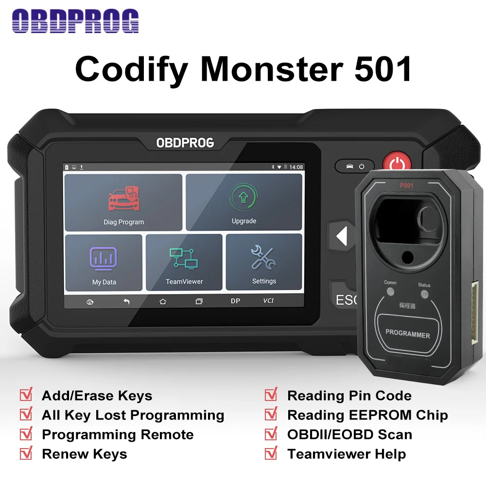 OBDPROG 501 автоматический ключ программист EEPROM контактный считыватель кода
