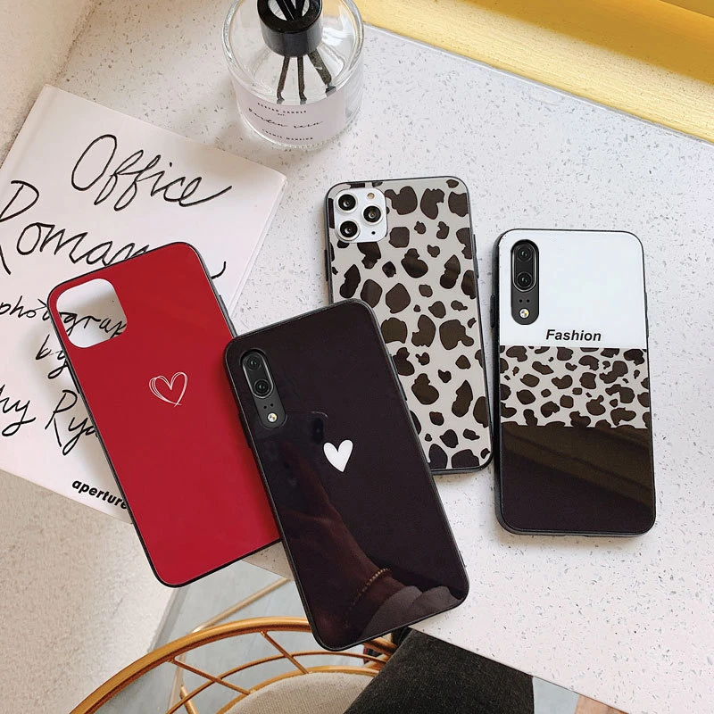

For Huawei honor 20 Pro 20i Case Free strap Fashion new Leopard Hard Tempered Glass Cover For Huawei honor 20 phone Casing