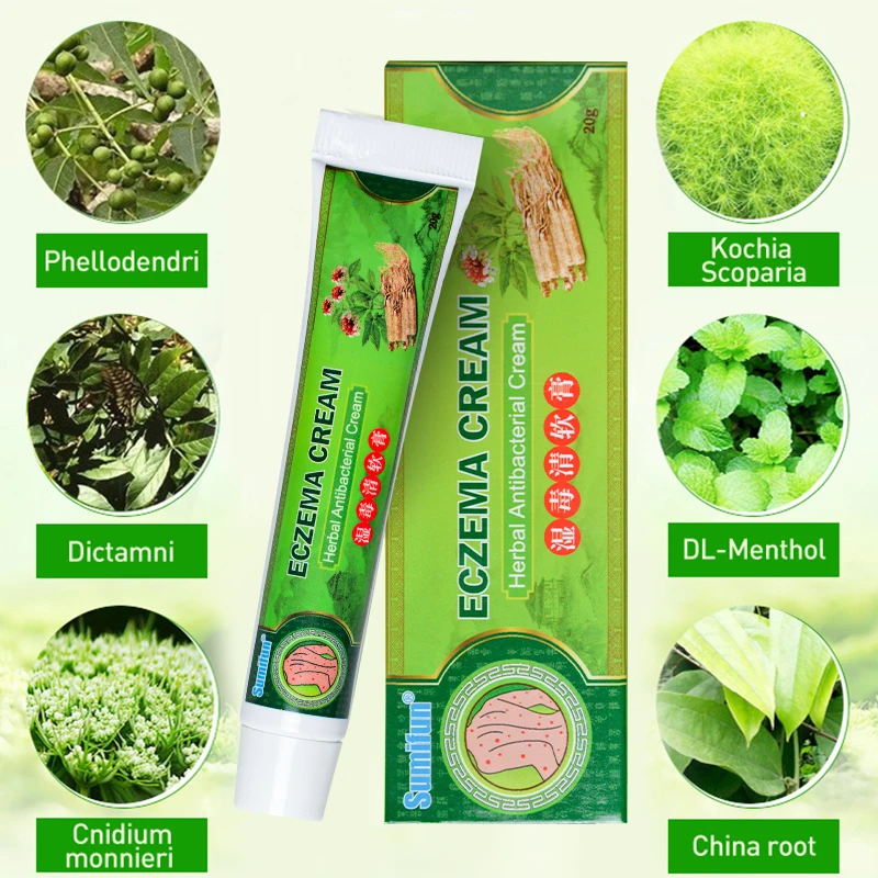 Sumifun 1Piece Skin Problems Treatment Antibacterial Cream Chinese Herbal Analgesic Anti-Itching Eczema Ointment P1083