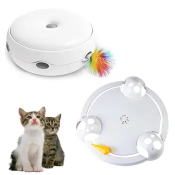 

Cat Teaser Electronic Toy 360 Rotation Automatic Exercise Mice Catch Toy 3 Mode Switch Easy To Clean Cat Training Toy