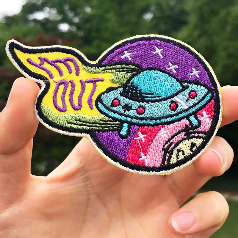 UFO Alien вышивка патч для одежды крутые наклейки футболки Декоративные Значки