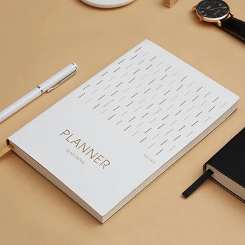 

Planner Organizer Diary A5 18 Months Schedule Notebook and Journal 365 Days Weekly Personal Travel Notebooks, White