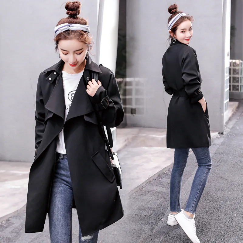 

2019 Spring on New Style Fashion Comfortable Simple Polo Collar Lace-up Raglan Sleeve Long Sleeve Convention