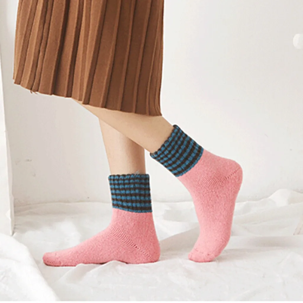 Женские плотные теплые носки; коллекция года; новогодние модные забавные носки в полоску; носки без пятки; повседневные зимние носки; Skarpetki Damskie