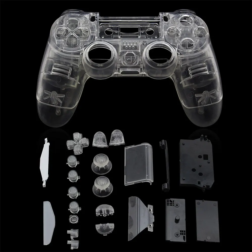 For Sony Playstation 4 JDM-001 JDM-011 Controller Custom Clear Housing Shell Cover Faceplate Case Repair Mod