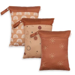 Rainbow & Iris – sac à couches pour bébé 30x40CM, lot de 3 pièces, imperméable, humide, sec, sac à main, poussette, transport 