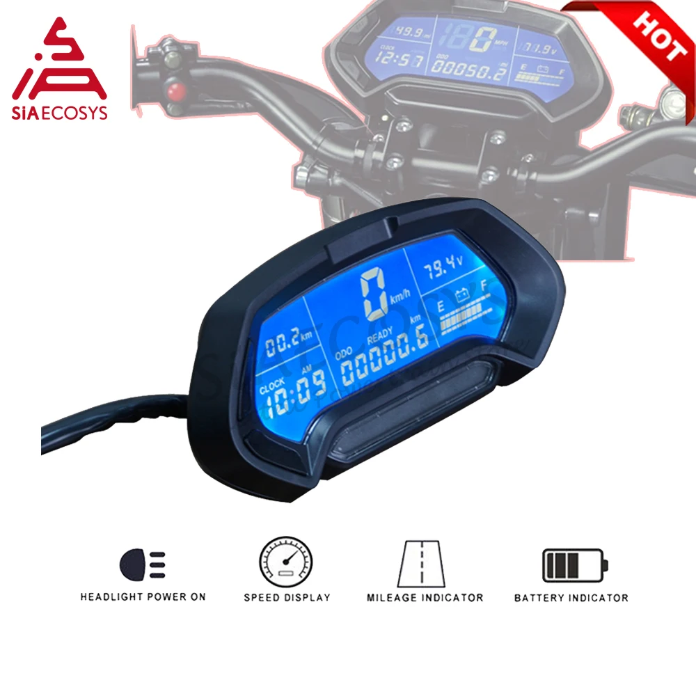 Hot Sale CT-22 48V 72V 120V Universal Hall Digital LCD Programmable Speedometer Display for Electric Motorcycle High Power Bike