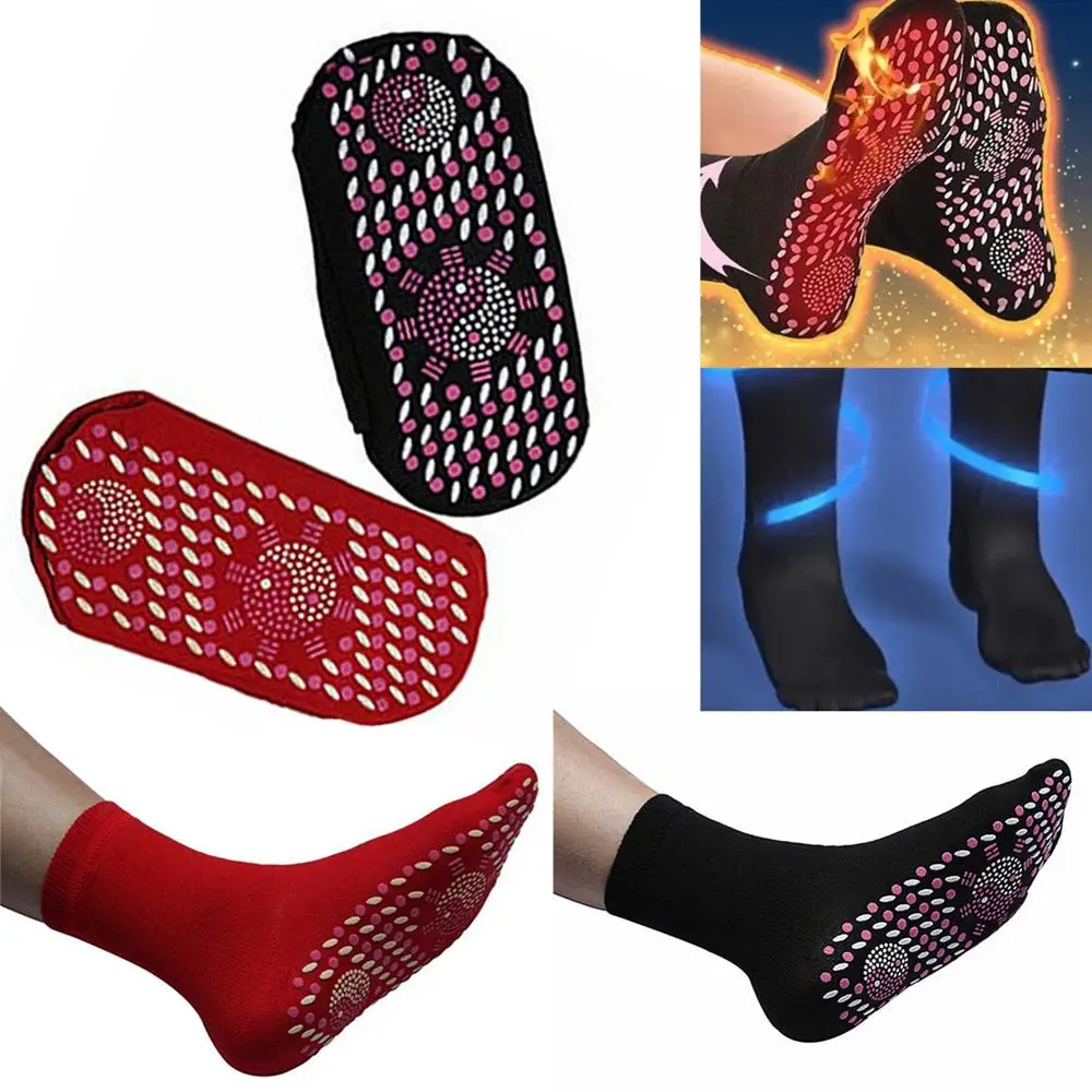 2Pair Self-Heating Health Care Socks Tourmaline Magnetic Therapy Comfortable And Breathable Massager Winter Warm Foot Care Socks