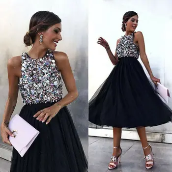

Women Formal Wedding Sequins Bridesmaid Evening Party Ball Prom Gown Long Dress