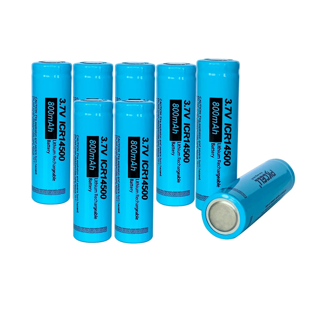 8 шт. PKCELL 14500 батарея 3 7 V 800mAh литий ионная ICR14500 вольт AA Аккумуляторная Baterias для