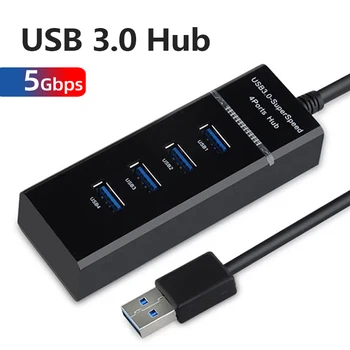

4 Port USB HUBs usb3.0 Multi HUB Splitter Expansion For Desktop Laptop PC Tablet Computer Accessories