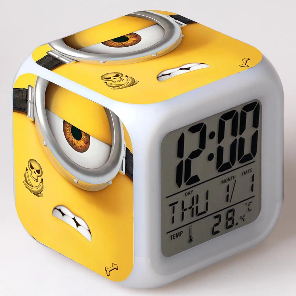 11 Миньоны мультяшный будильник детские игрушки Led reloj будильник, цифровой Электронные часы с будильником Пробуждение свет стол reveil wekker - Color: 11