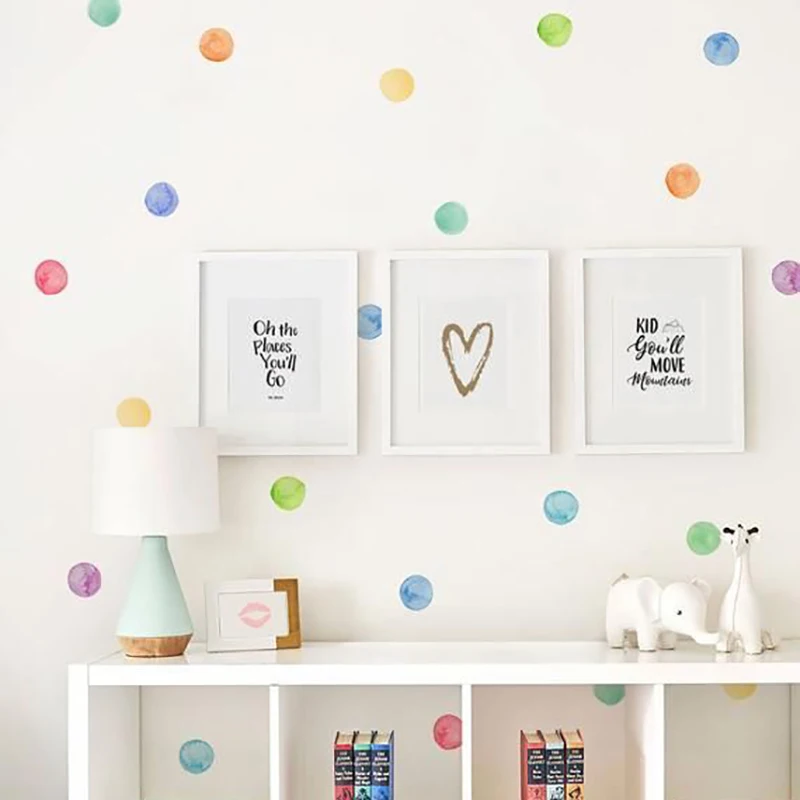 Dots Stickers Wall-Decals Room-Decoration Vinyl Nursery Colored Baby Creative Children