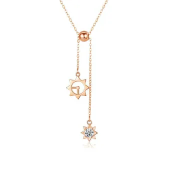 

The Little Thing of First Love Is the Same as the Necklace Female Sterling Silver 925 Adjustable Clavicle Chain Time Light Star