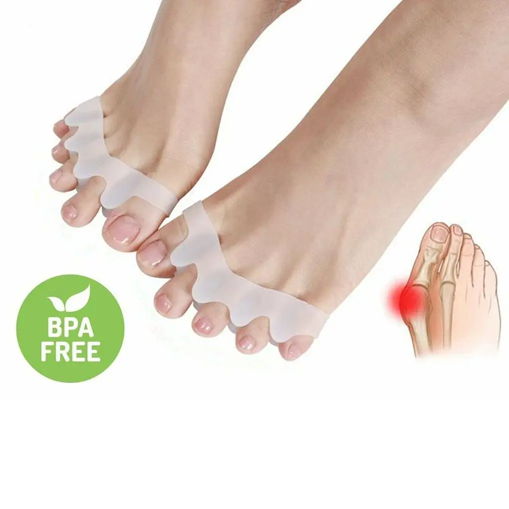 Silicone Toe Separator Correction Hallux Valgus Corrector Orthopedic Hammer Separator Straightener Spreader Foot Care Tool 2PCS